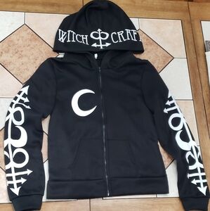 Black Hoodie with White Graphic Design